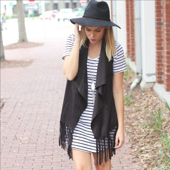 Faux suede vest Decree Fringe festival waterfall